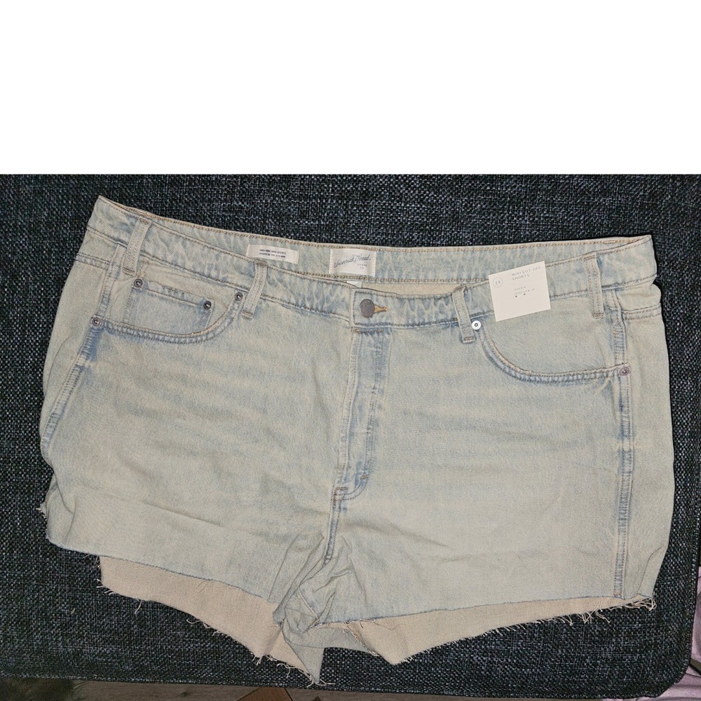 Universal Thread Denim Shorts Womens 24 Light Wash New High Rise Mini Cut-Off